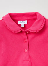 Ovs Kids Girl Pique Polo Shirt With Ruffled Collar